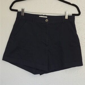 H&M Women's High Waist Navy Shorts